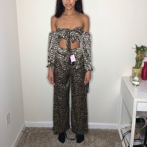 BRAND NEW leopard silk two piece